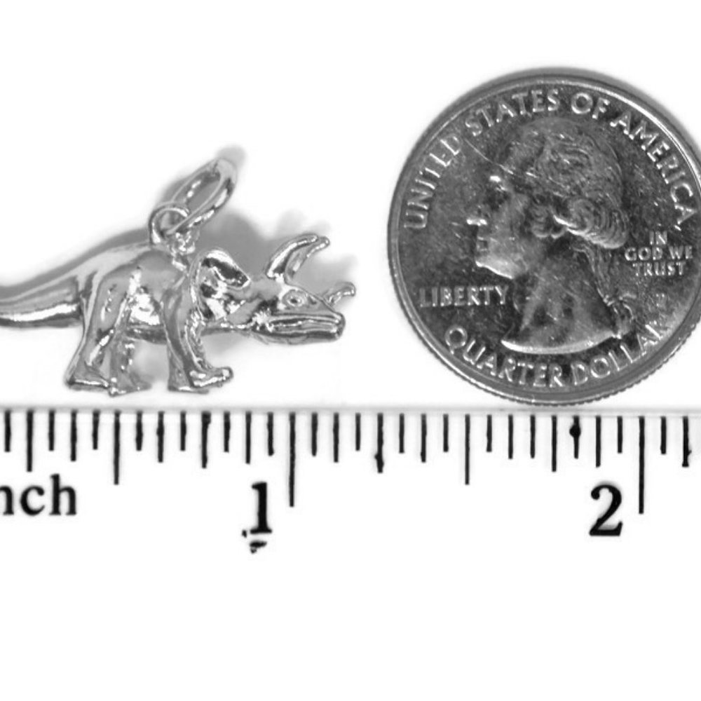 Triceratops Dinosaur Pendant Sterling silver .925 - Picture 4 of 4